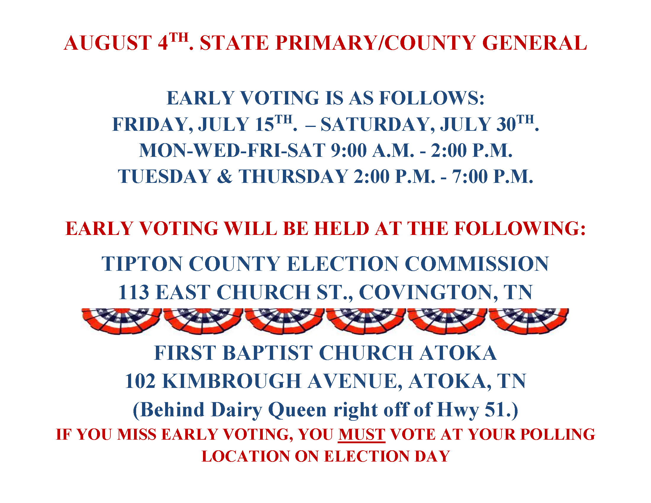 EARLY VOTING POSTER August